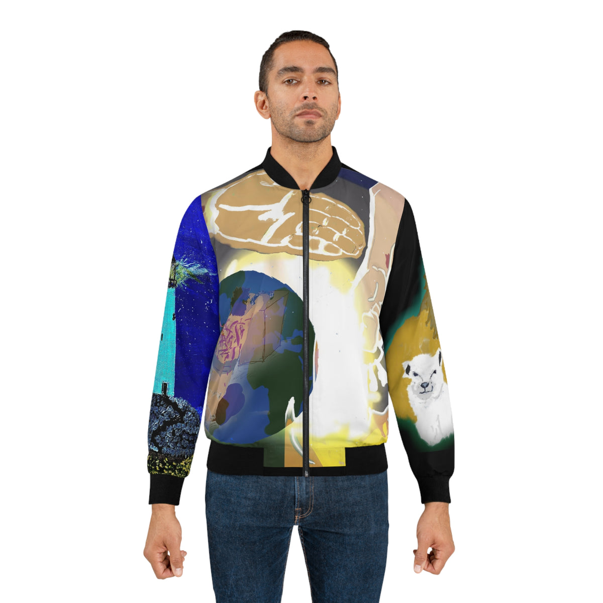 ジャケット・アウター no mass prod crucified bomber jacket NO MASS PROD CRUCIFIED BOMBER JACKET