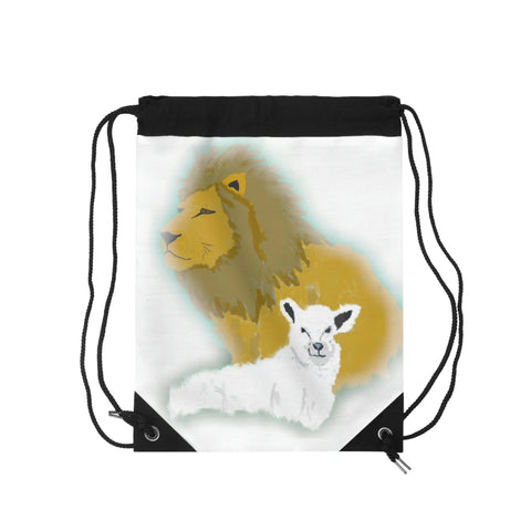 Lion and the Lamb Drawstring Bag